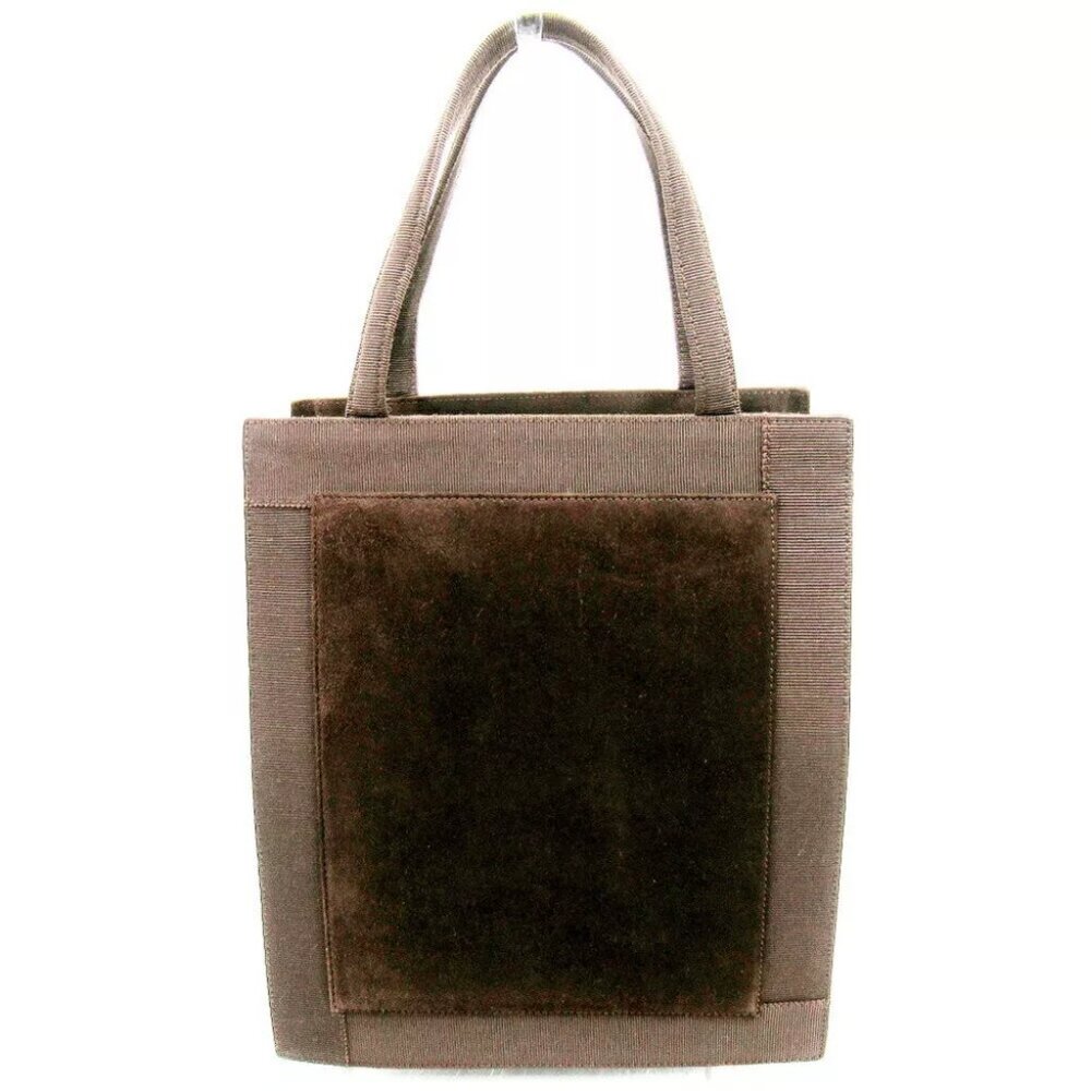 Salvatore Ferragamo handbag suede nylon Used Authentic
